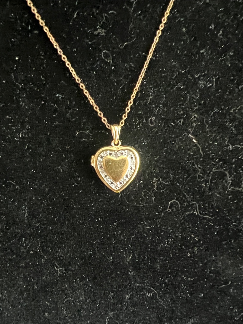 925 Gold Heart Locket Necklace with Crystal Halo - Women Jewelry